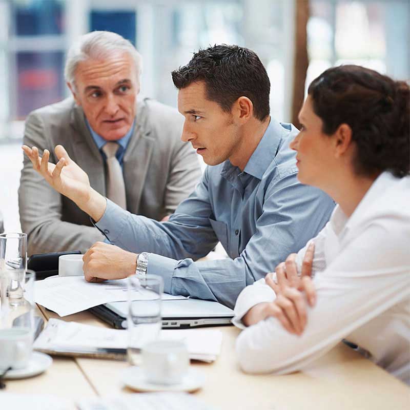 Insurance advisor meeting with client